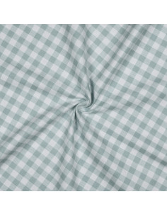 Large check flannel fabric - Gray and ecru