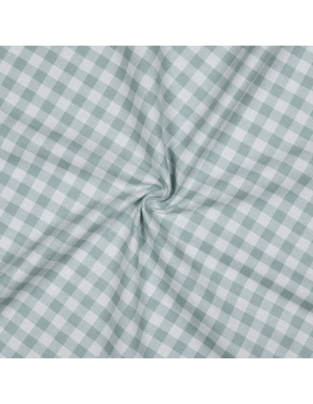 Large check flannel fabric - Gray and ecru