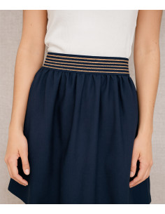 Elastic with 4 metal bands - Navy and gold 2