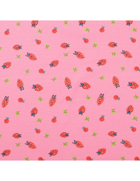 Strawberry Jersey Fabric - Pink