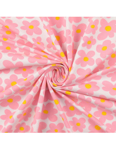 Floral jersey fabric - Pink