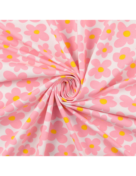 Floral jersey fabric - Pink