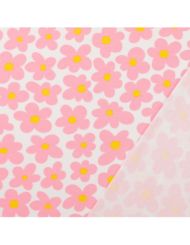 Floral jersey fabric - Pink