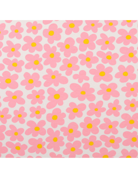 Floral jersey fabric - Pink