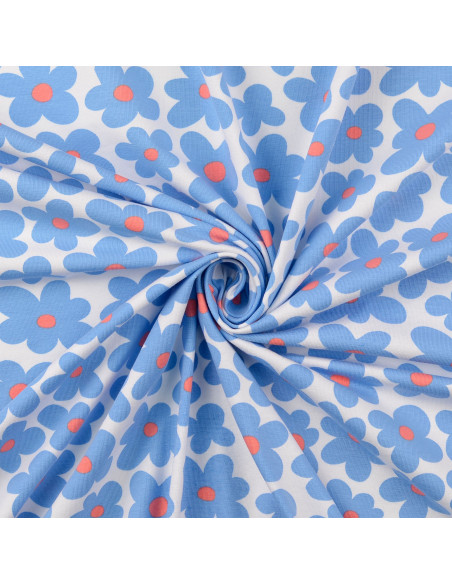 Floral jersey fabric - Blue
