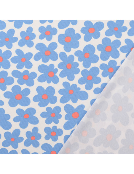 Floral jersey fabric - Blue