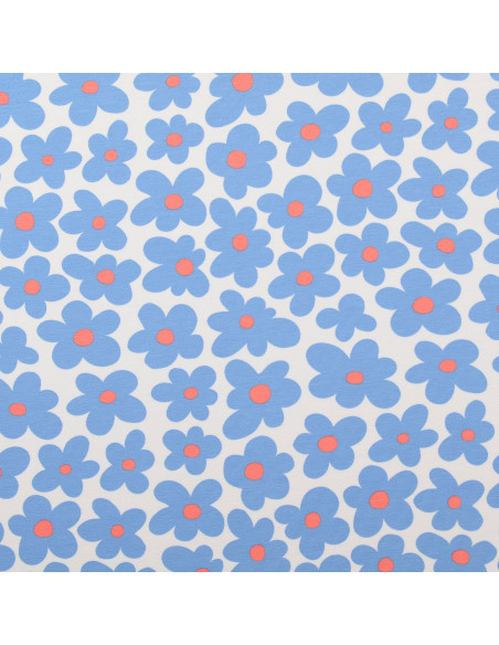 Floral jersey fabric - Blue