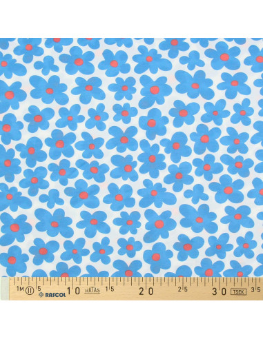 Floral jersey fabric - Blue