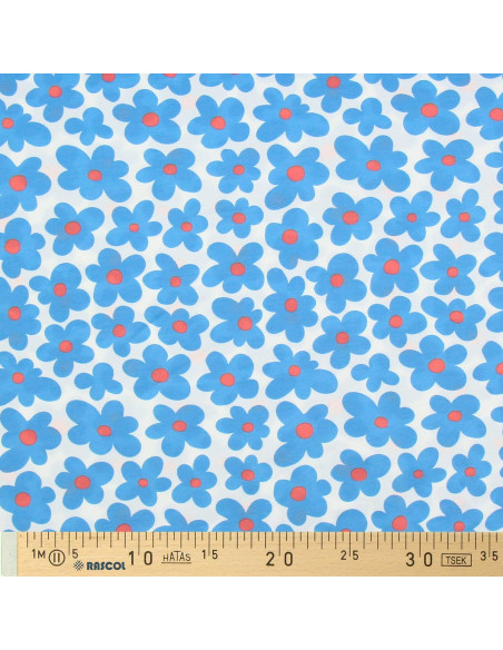 Floral jersey fabric - Blue