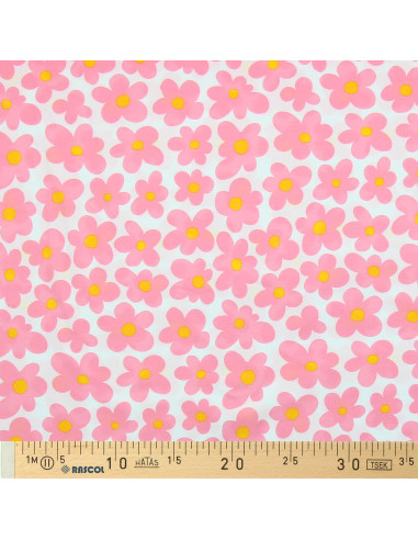 Floral jersey fabric - Pink