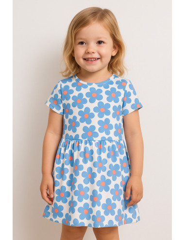 Floral jersey fabric - Blue