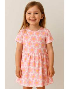 Floral jersey fabric - Pink 2