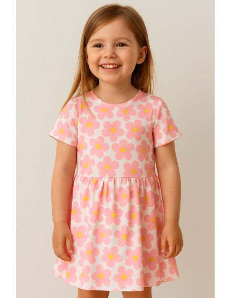 Floral jersey fabric - Pink