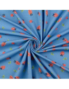 Jersey fabric Strawberries - Light blue