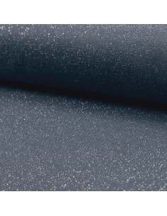 Jersey ribbed lurex fabric - Silver lurex denim