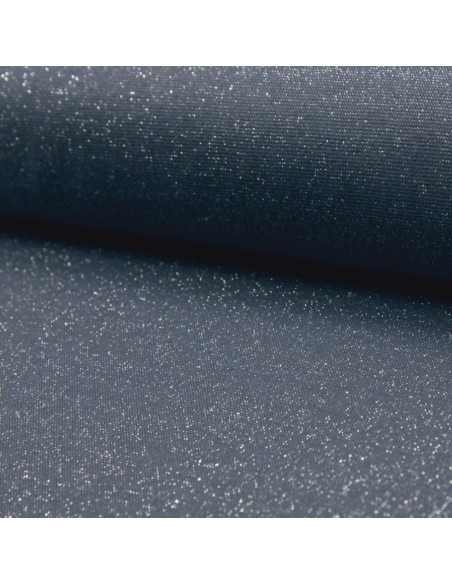 Jersey ribbed lurex fabric - Silver lurex denim