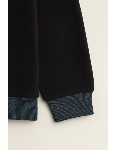 Ribbed jersey fabric with lurex - Silver lurex denim