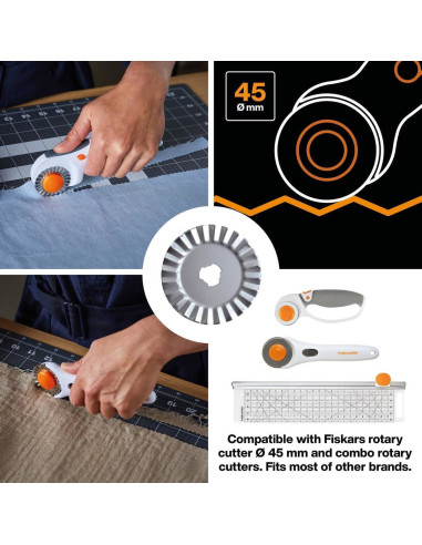Fiskars Rotary Blade Zigzag Ø45 mm