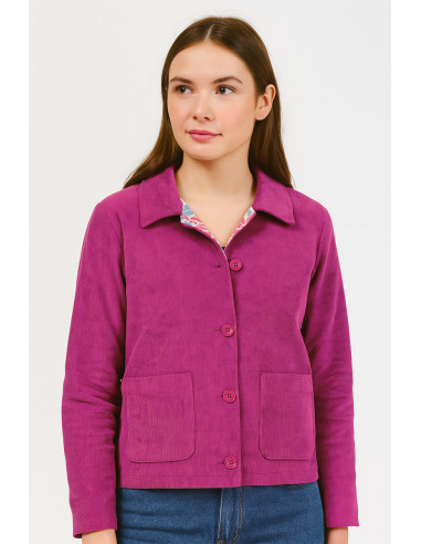 Corduroy fabric - Cyclamen