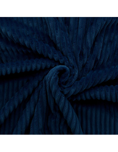 Minky fabric wide ribs - Navy blue