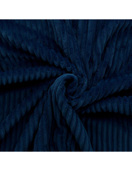 Minky fabric wide ribs - Navy blue