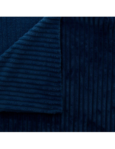 Minky fabric wide ribs - Navy blue