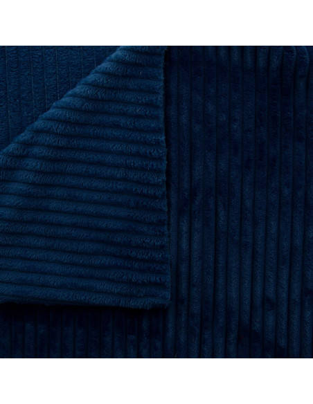 Minky fabric wide ribs - Navy blue