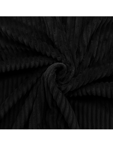 Minky fabric wide ribs - Black
