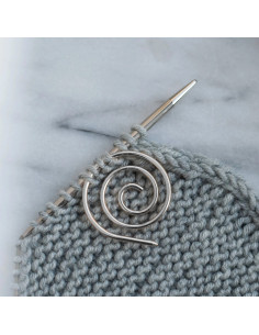 Spiral stitch stopper for knitting - Silver
