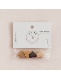 Stitch stoppers for knitting needles - Beige hearts
