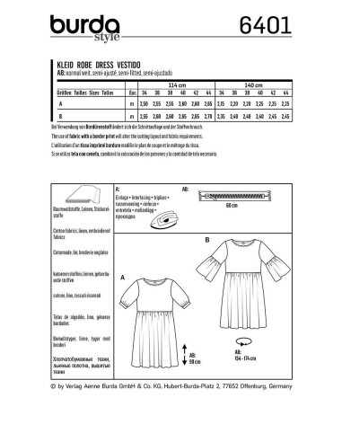 Dress pattern - Burda 6401