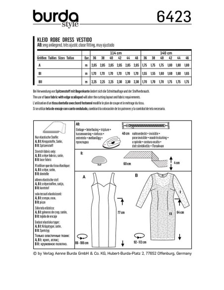 Dress pattern - Burda 6423