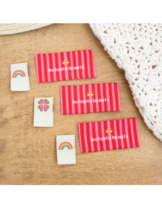Set of 6 sew-on labels - Lucky Charm assortment