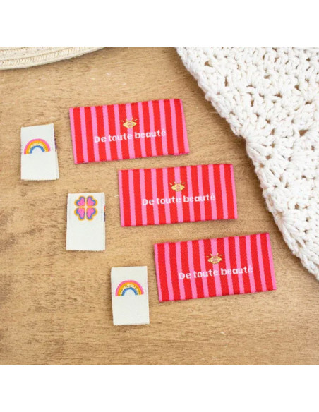 Set of 6 sew-on labels - Lucky Charm assortment