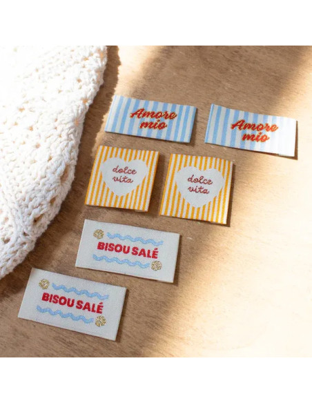Set of 6 sew-on labels - Dolce Vita assortment