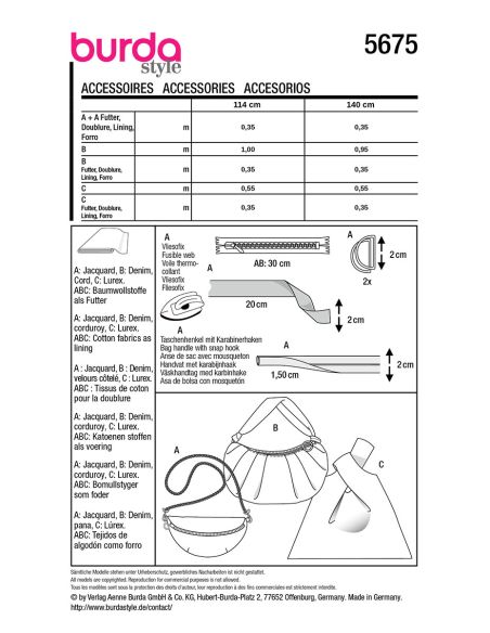 Accessories Pattern - Burda 5675