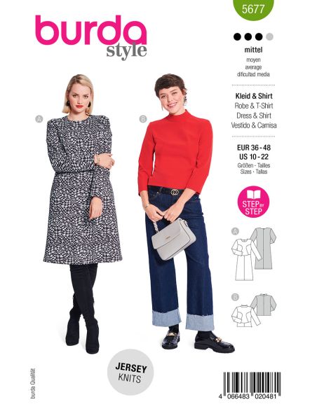 Dress and T-shirt pattern - Burda 5677