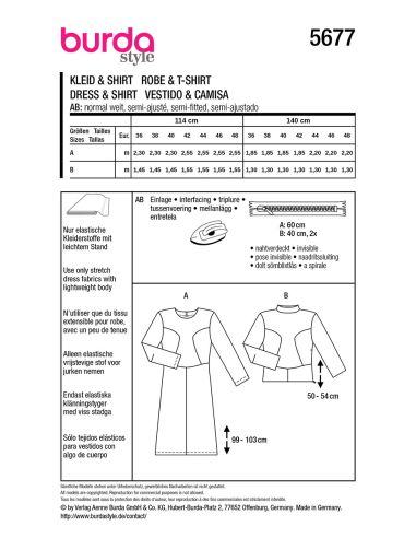 Dress and T-shirt pattern - Burda 5677