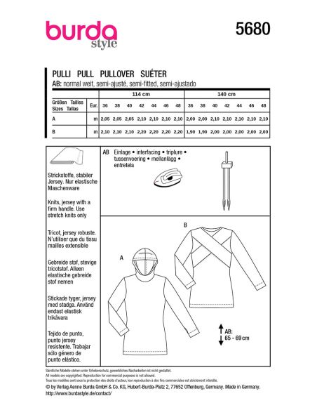 Sweater and T-shirt pattern - Burda 5680