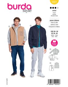 Jacket and vest pattern - Burda 5681