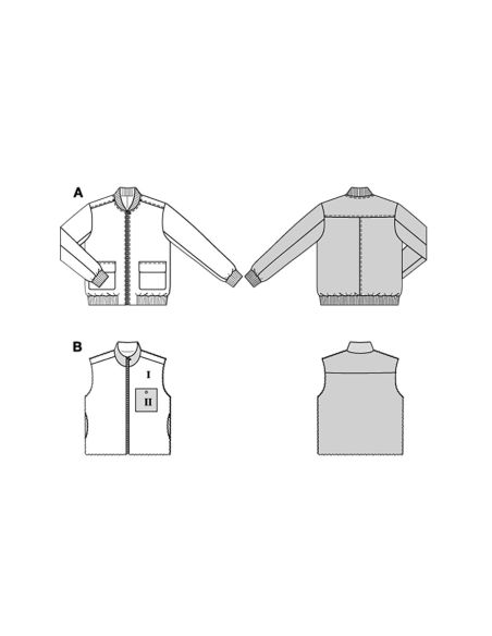 Jacket and vest pattern - Burda 5681