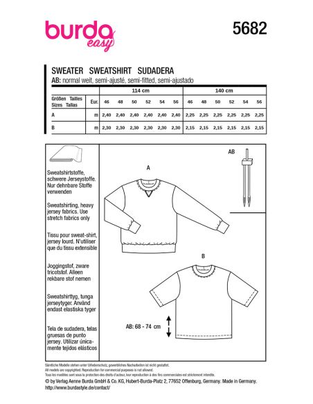 T-shirt Pattern - Burda 5682