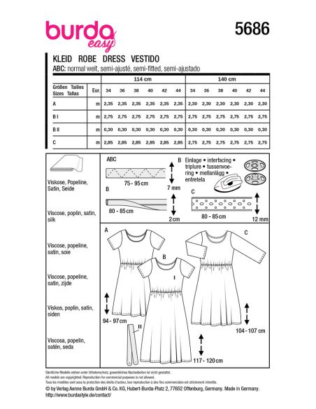 Dress pattern - Burda 5686