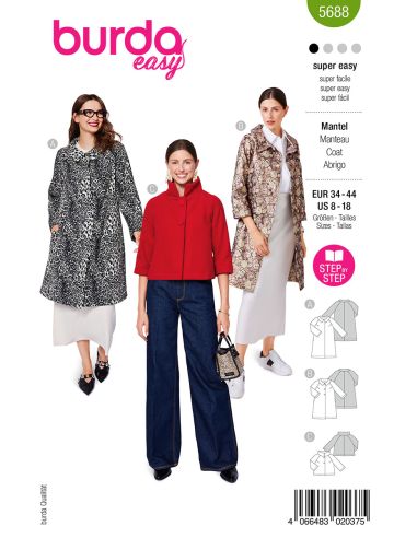 Coat and jacket pattern - Burda 5688