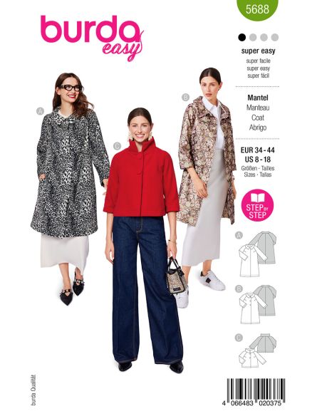 Coat and jacket pattern - Burda 5688