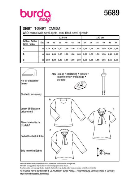 T-shirt Pattern - Burda 5689