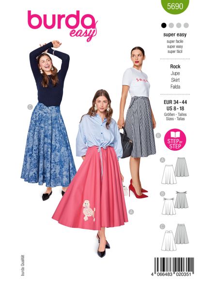 Skirt pattern - Burda 5690
