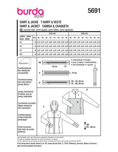 T-shirt Pattern - Burda 5691