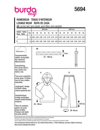 Sweatshirt pattern - Burda 5694