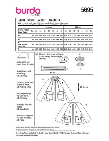 Jacket pattern - Burda 5695